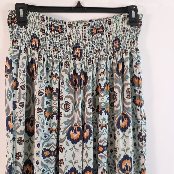 Classic Concepts Wide Leg Cropped Pants XL Floral Paisley Blue NWOT Comfy - Picture 2 of 5